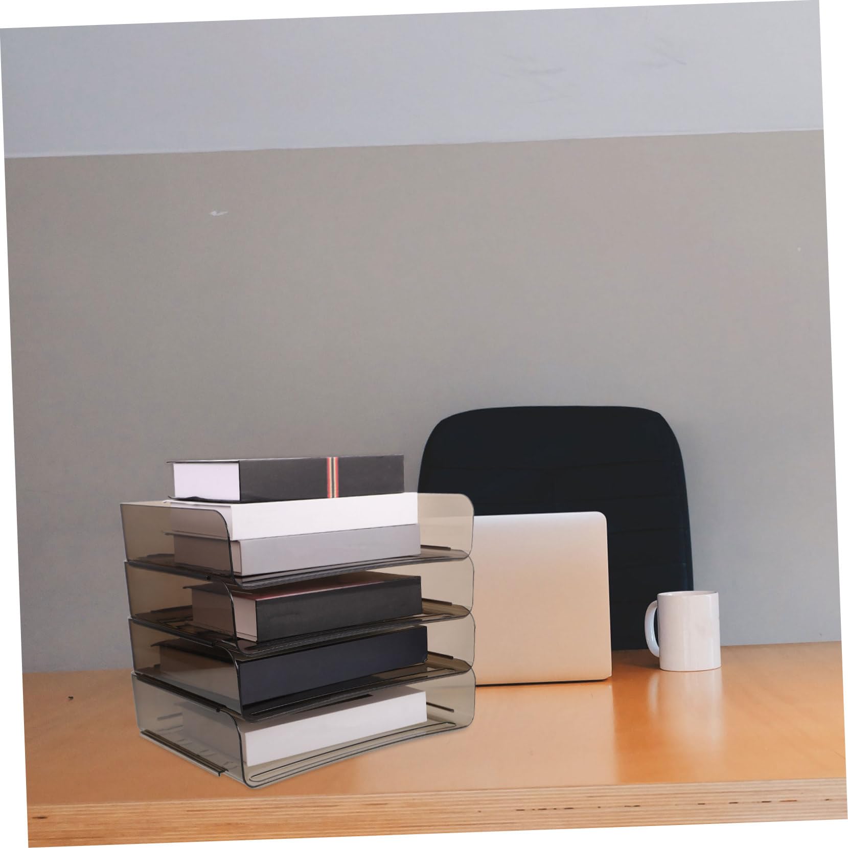 Veemoon Plateau Acrylique Transparent pour Trieur De Documents Organisation De Classe Et Bureau avec Conception Multicouche Et Empilable