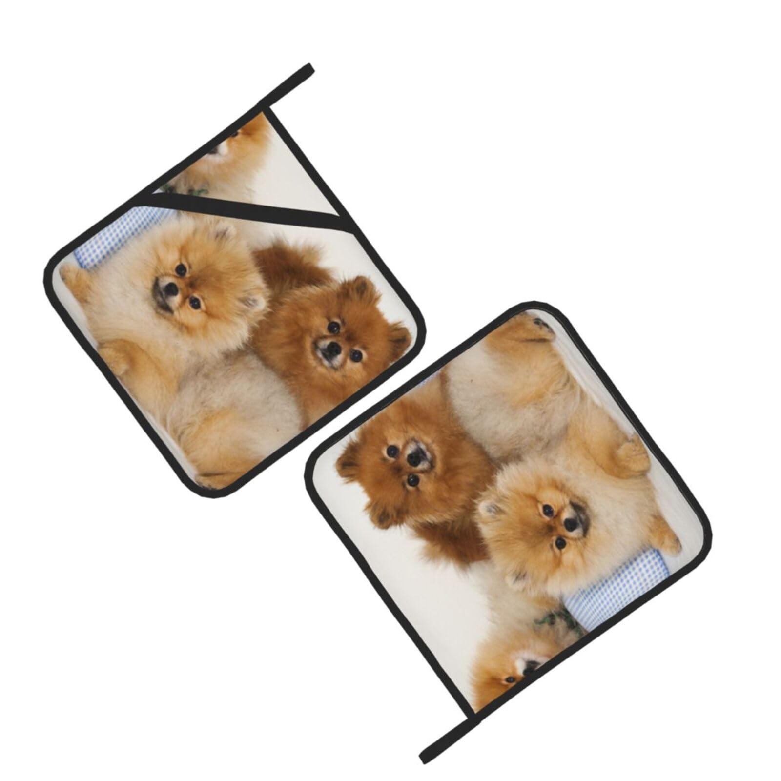 Cute pomeranian Printed Oven Pot Holders Set of 2 Pcs Heat Resistant Kitchen Microwave Potholders for Cooking Baking Grilling