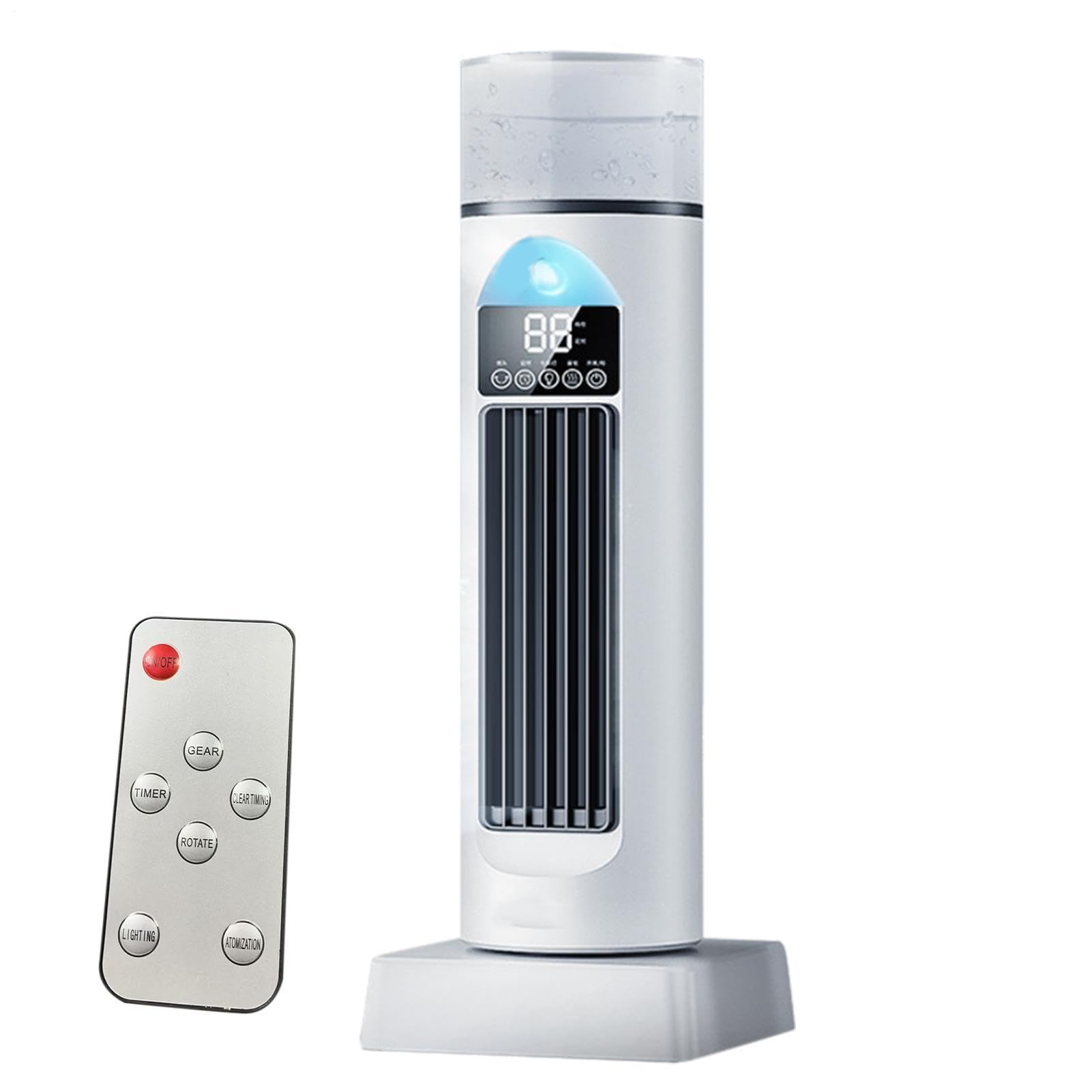 Air Conditioner Fan, Space Cooler Cool Gadgets Bladeless, Portable Cooling Fans That Blow Cold Air, Speeds Oscillating Bladeless Cooler with Remote, for Bedroom Offices Dorm