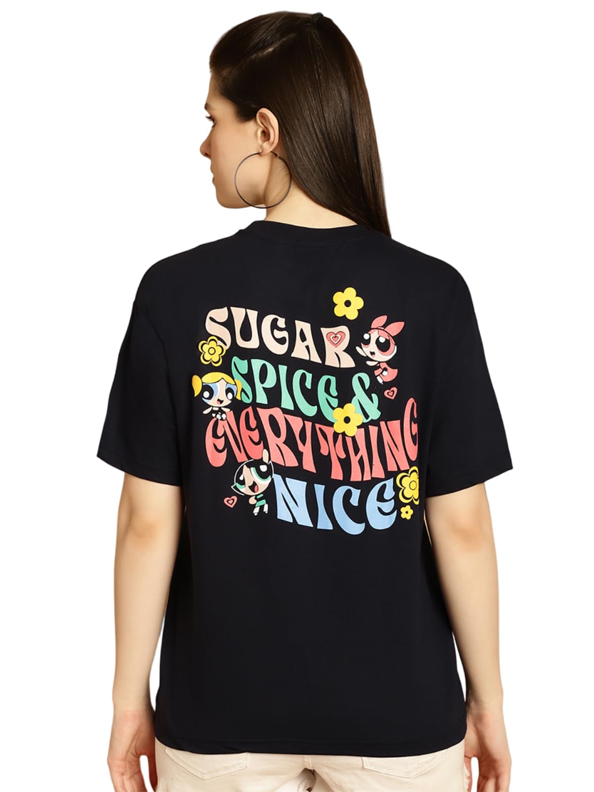 Preneum T-shirt oversize da donna con cartoni animati