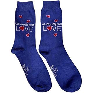 The Beatles All You Need Is Love Homme Nouveau Bleu Chaussettes (Uk Size 7-11) Size One Size - Les Beatles, Paul McCartney, John Lennon, RIngo Starr, George Harrison