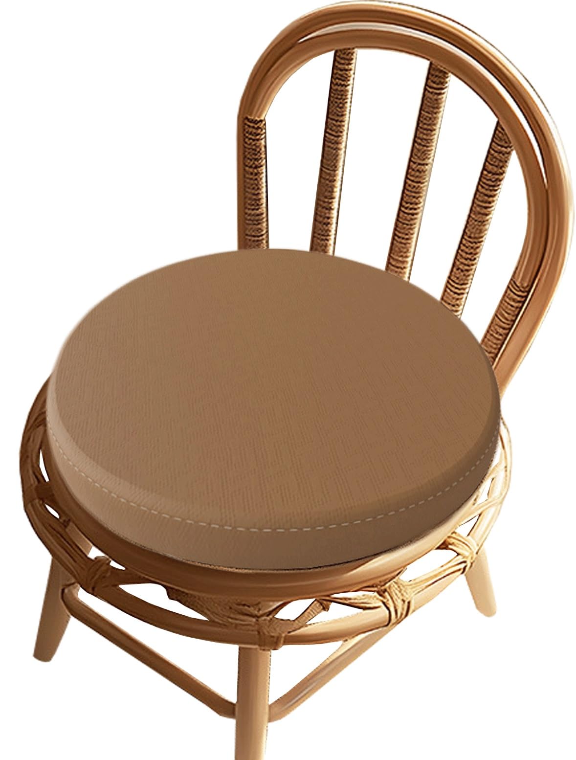 uyeoco Round Faux Leather Memory Foam Seat Cushion - Waterproof, Non-Slip Chair Pad for Dining, Bar Stool, Home, School, Garden - 30cm/35cm/40cm Diameter(S14,Diameter 30x4.5cm thick)