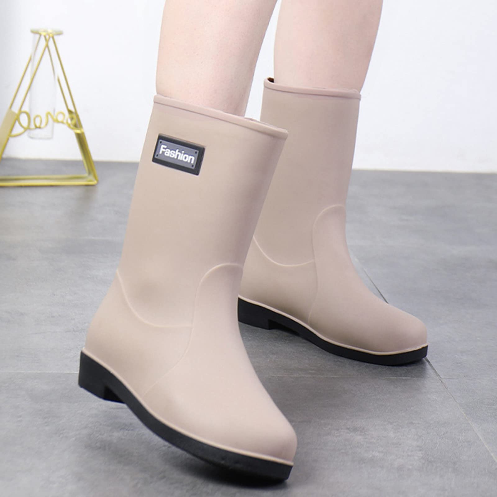 Botas de goma para mujer, impermeables, botas de lluvia, botas de lluvia, botas de goma antideslizantes, botas de jardín, medias botas de tobillo, botines para exteriores, botas de goma, tallas 37-40