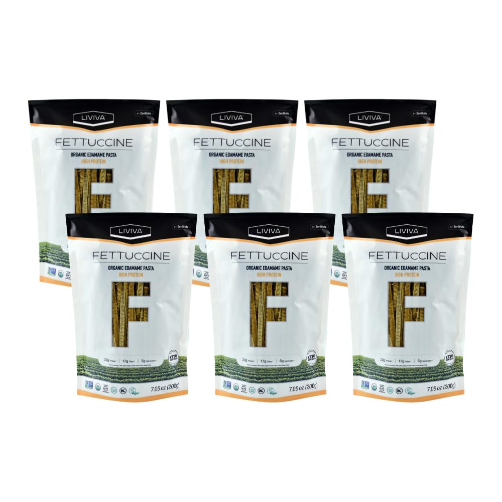 LIVIVA Organic Edamame Fettuccine, PlantBased Protein
