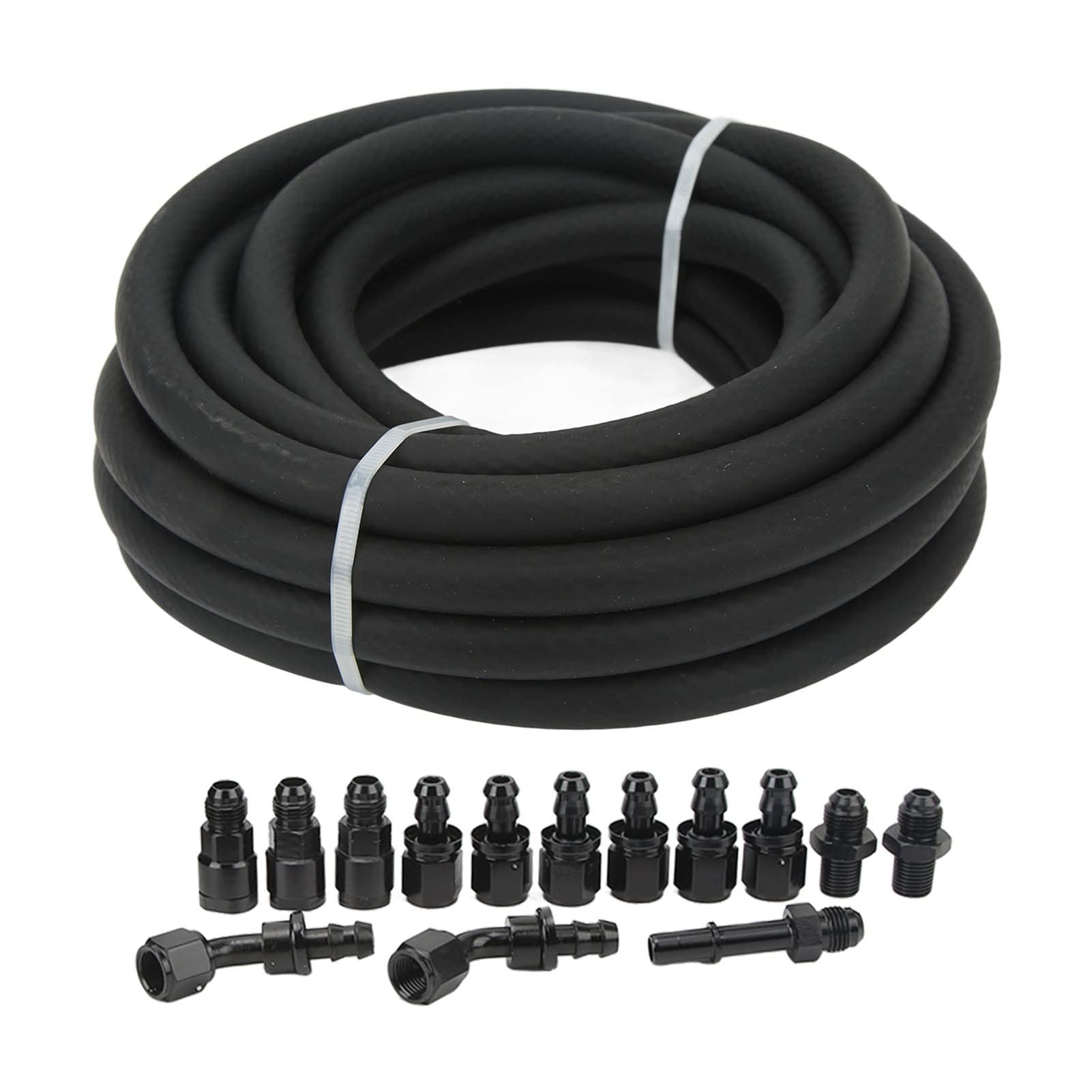 Tubo Flessibile da 25 Piedi E Raccordi Per Sistema di Iniezione Carburante EFI, Kit Completo Linea Carburante Conversione 3/8 Pollici 6 An LS,