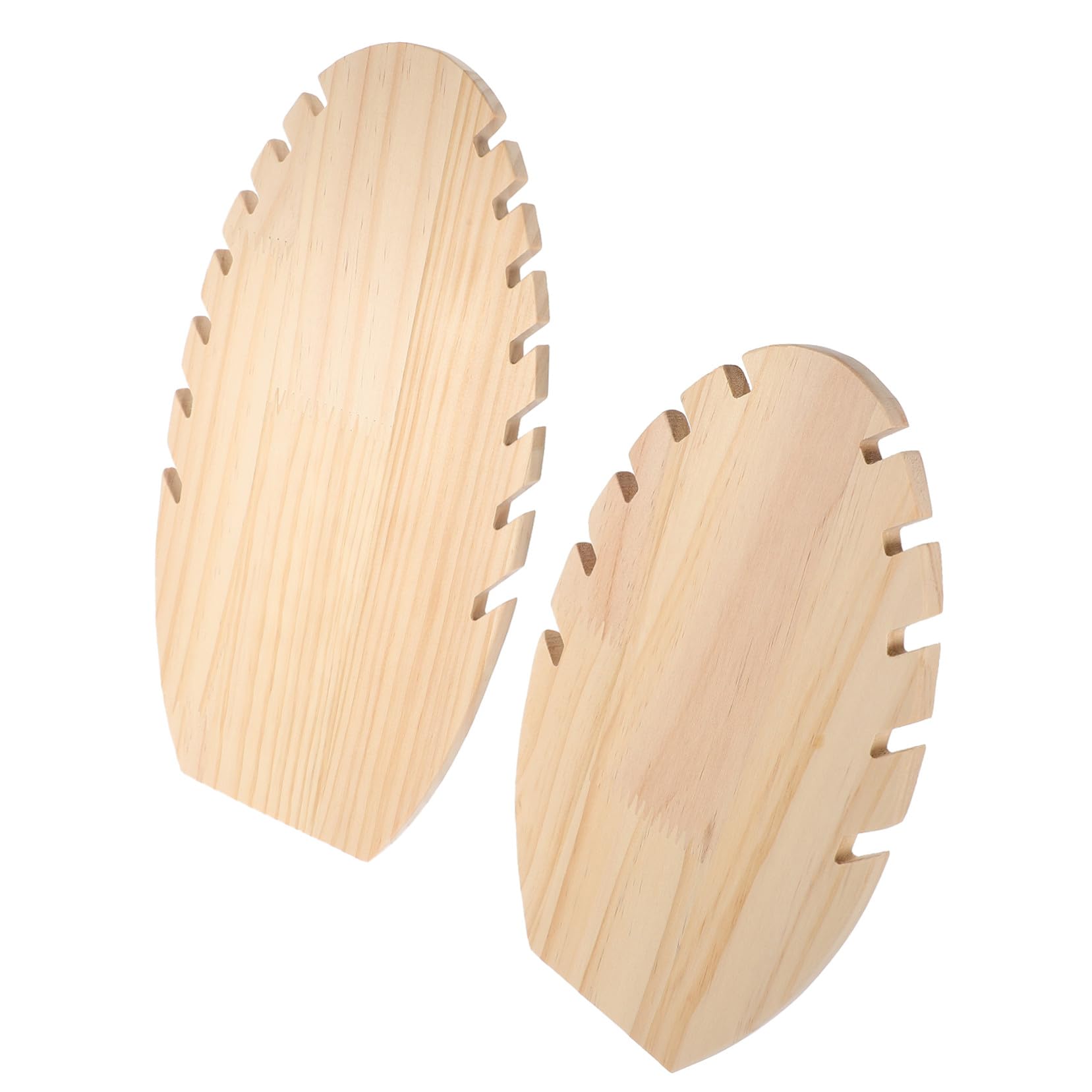 2 Stück Natürlicher Holz Schmuckständer Schlitzen Stabiles Schmuckdisplay für Halsketten Platzsparender Organizer für Schmuckaufbewahrung Langlebiges Holzdesign für Tisch und