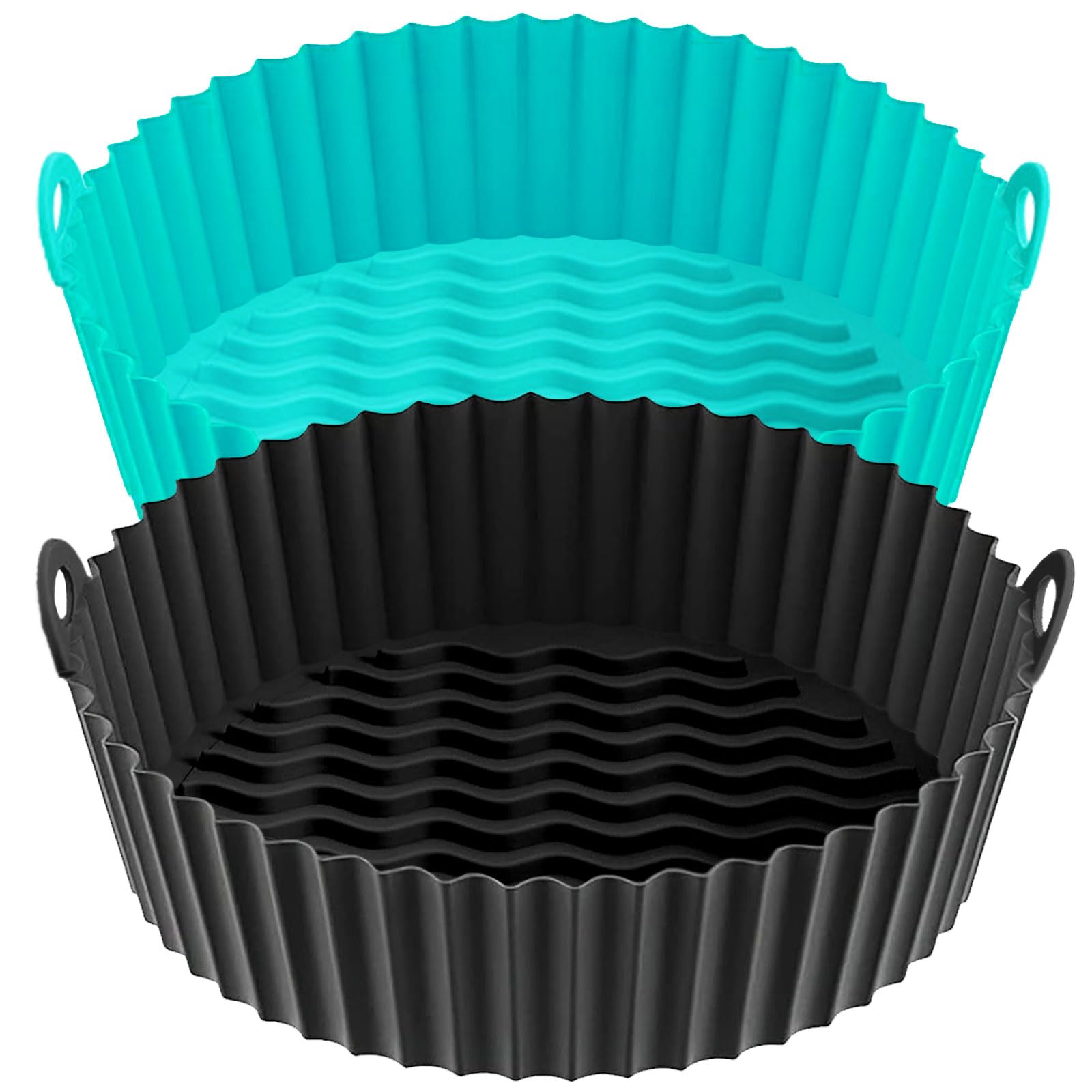 Reusable Air Fryer Silicone Liners - Pack of 3 Round & Flexible Air Fryer Liner Mats for Ninja AF101 4QT Air Fryer, Non Stick Non Slip & Waterproof