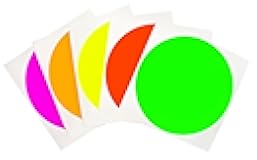 ChromaLabel 4 Inch Round Colored Stickers, High Visibility Removable Sticky Dots Color Coding Labels, Easy to Write On Colored Dot Stickers - 5 Assorted Matte Finish Fluorescent Colors, 100 Sticker