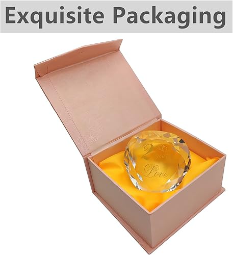 Miniatura 2 de Regalos de cristal de 2 aniversario para marido, esposa, novio o novia, 2 años, aniversario de boda, día de San Valentín, regalos románticos para