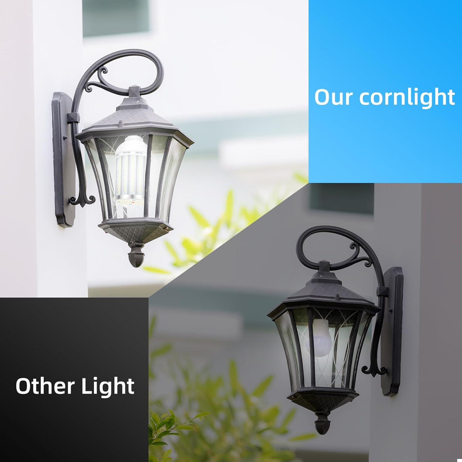 Intpro LED Corn Light Bulb LED Light Bulb 550W Equivalent 7500 Lumen 6500K 60W Large Area Cool Daylight White E26/E27 Base for Outdoor Indoor Garage Warehouse Factory Workshop Street Backyard 2Pack