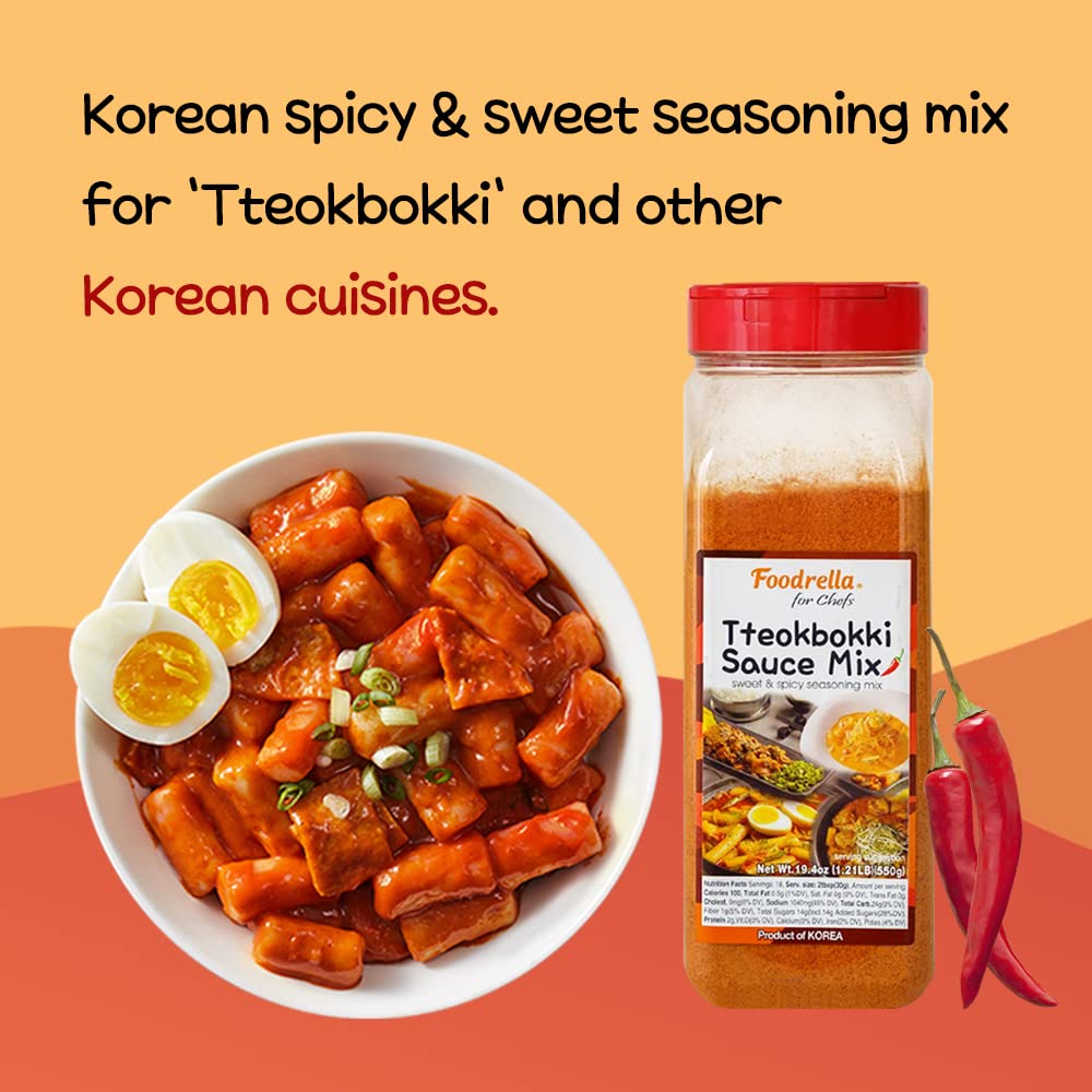 Foodrella Korean Taste Tteokbokki Rice Cake Sauce Mix, Multipurpose Sweet & Spicy Seasoning Mix for Korean Spicy Food Including Braised Spicy Chicken, Spicy Stir-Fried Pork, Rose Pasta and More