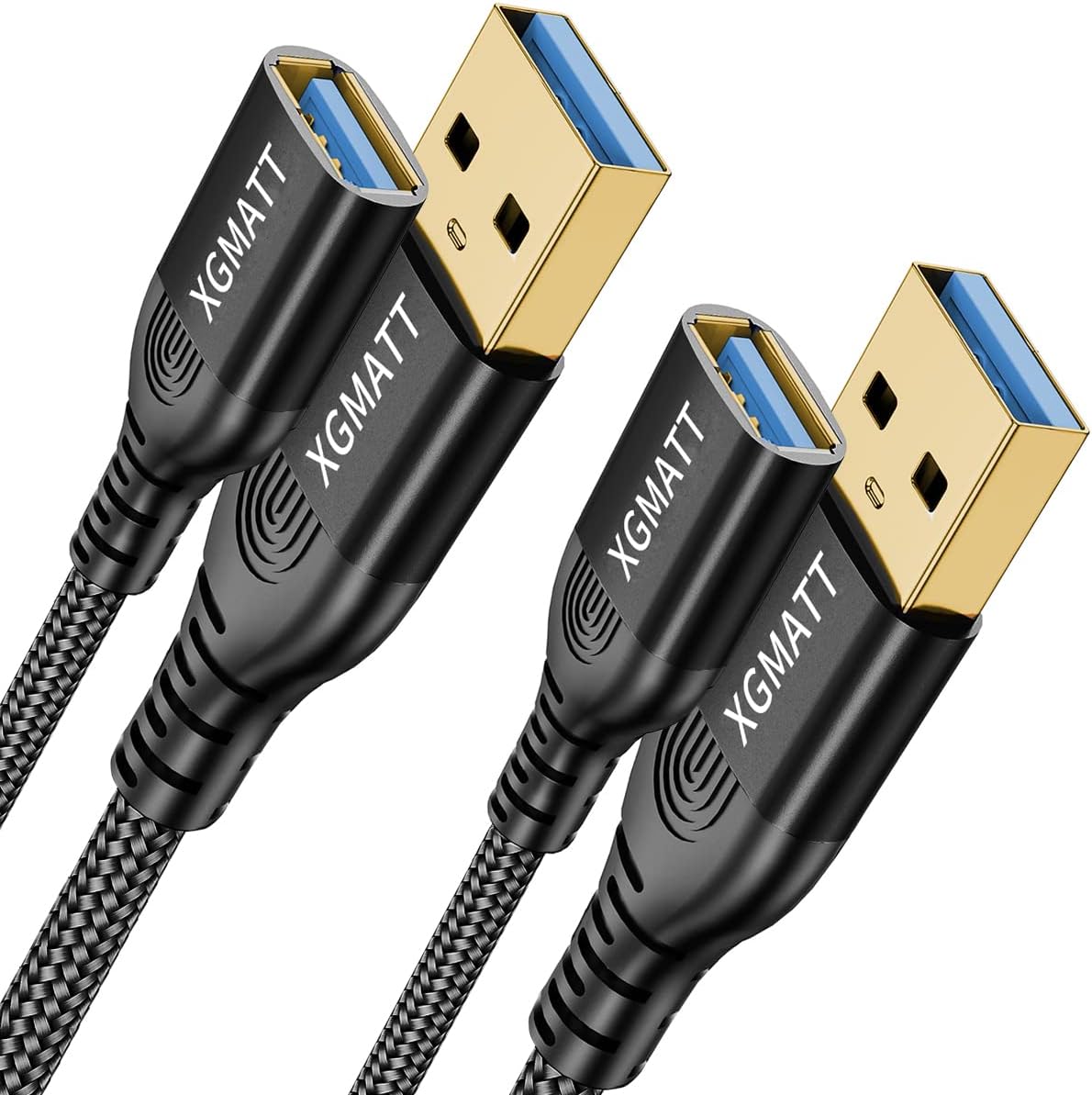 USB 3.0 Extension Cable (2M-2pack), USB Type A Male to Female 5Gbps Data Sync USB Extender Cord Compatible with Printer, Scanner, Keyboard,HTC Vive,Card Reader,Camera, Oculus Rift,PS VR,Black