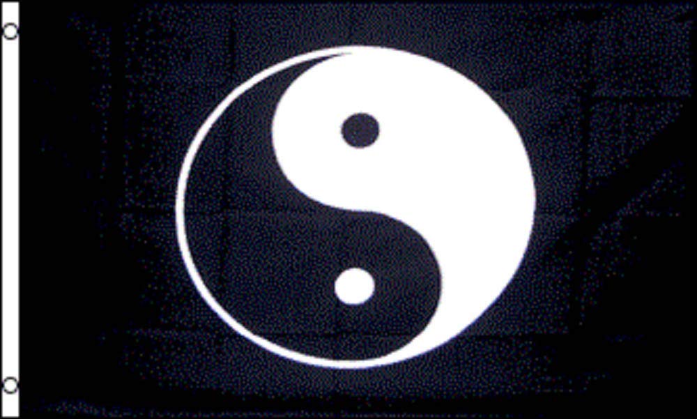 NovelteesNoveltees BLACK BACKGROUND YIN YANG 3 X 5 FLAG