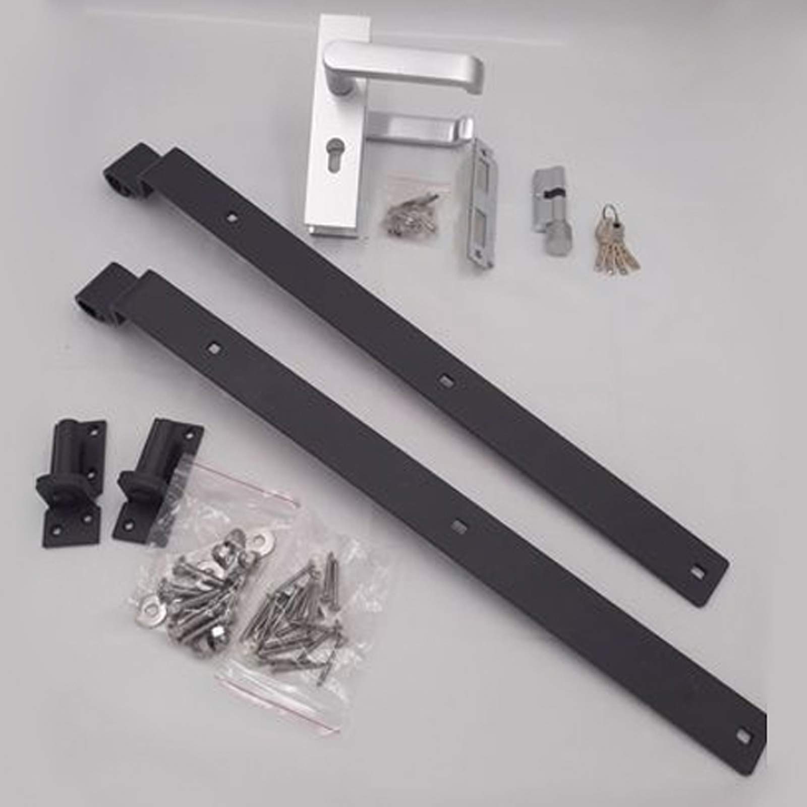 HORI Gartentor für WPC-Lamellenzaun I Zauntor aus WPC I Passend zu HORI-WPC-Zäunen I Anschlag DIN links oder rechts I Inkl. Pfosten, Türdrücker, Beschläge, Aluanschlag I In 3 Farben: - grau - zum