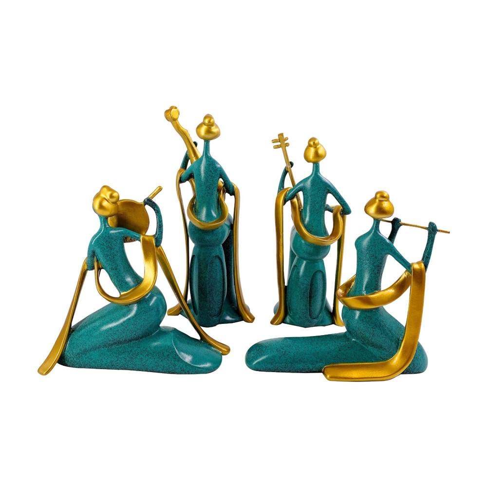 Idée cadeau originale : lot de 4 belles petites statues de beauté bleues pour couple et famille