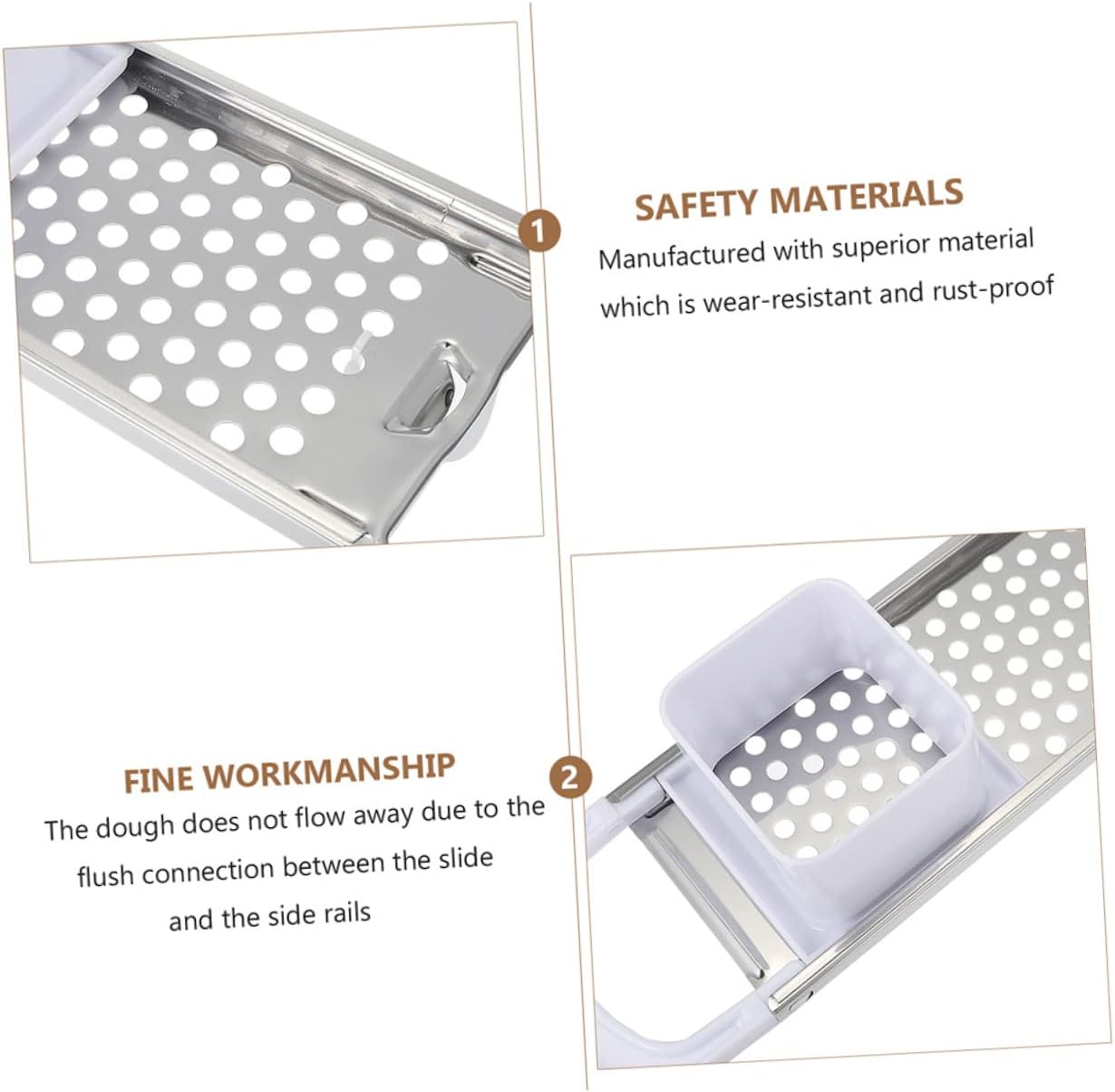 2pcs Stainless Steel Scrapers Manual Hand Slicer for Noodles and Rust Cutting Tools Comfortable Handle and Design