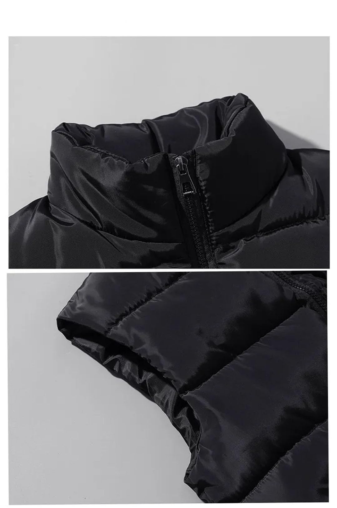 Vogrtcc Chaleco De Plumón Para Hombre Con Cremallera Chaleco Delgado Sin Mangas Chaqueta Con Cuello Alto