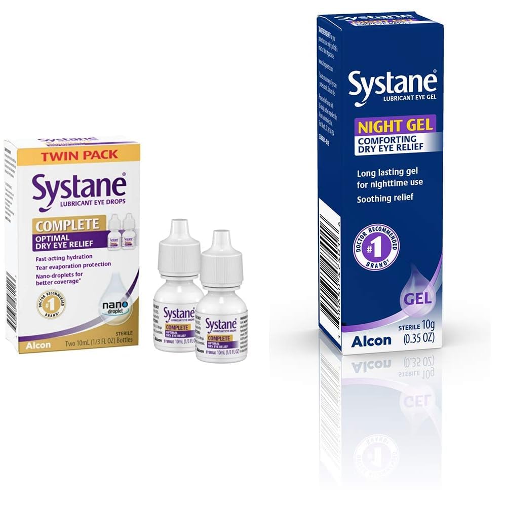 Systane Complete Lubricant Eye Drops 0 34 Fl Oz 2 Count Pack of 1 Lubricant Eye Gel Nighttime