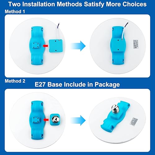 Miniatura 3 de Lámpara de techo LED plana, lámpara UFO con cambio de color RGB, lámpara de ahorro de energía de fácil instalación con base E26 desmontable para