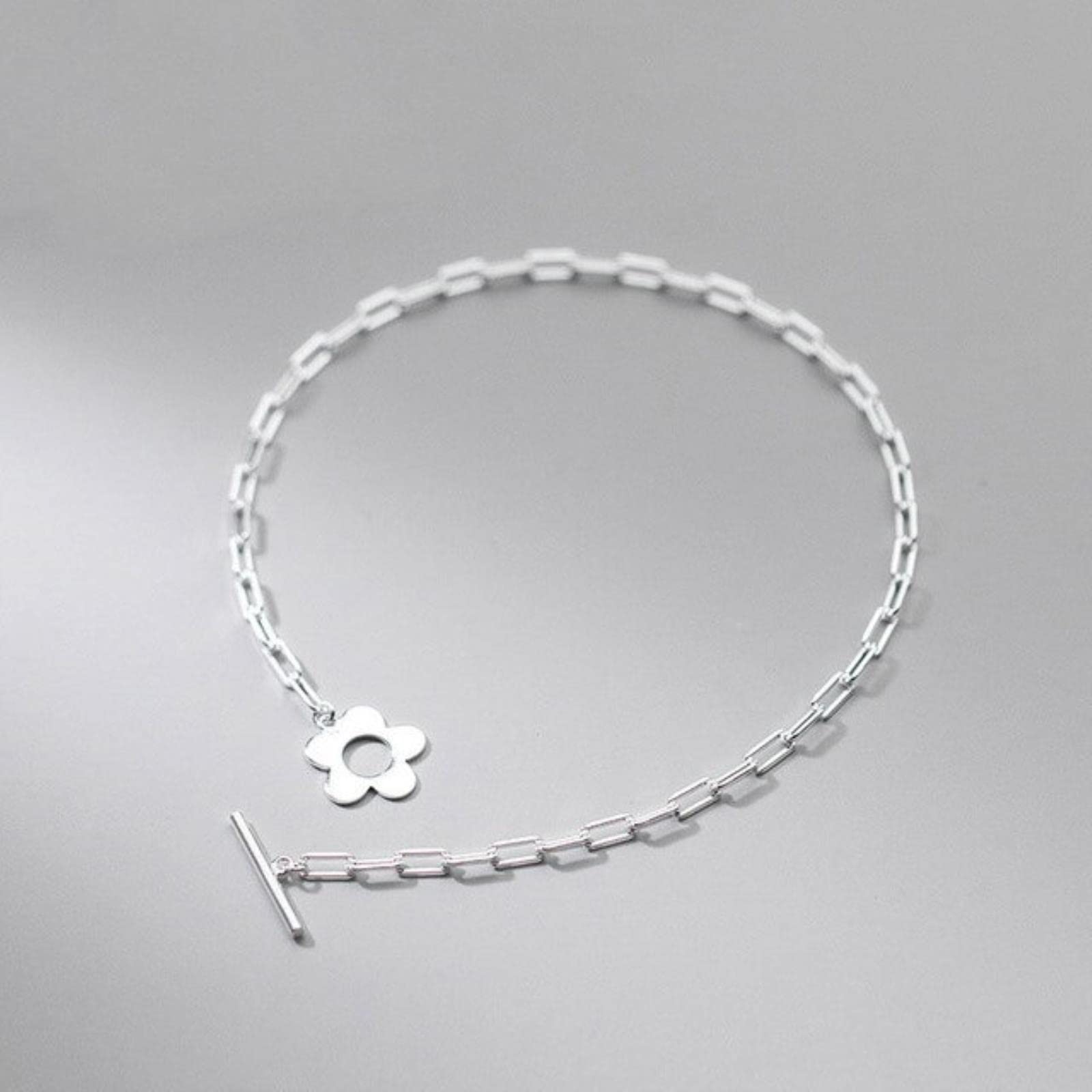 Weav Women's Silver 925 Sterling Fashion Sweet Flower Stick Chain Anklets For Wife Best Friend Fine S925 Jewelry