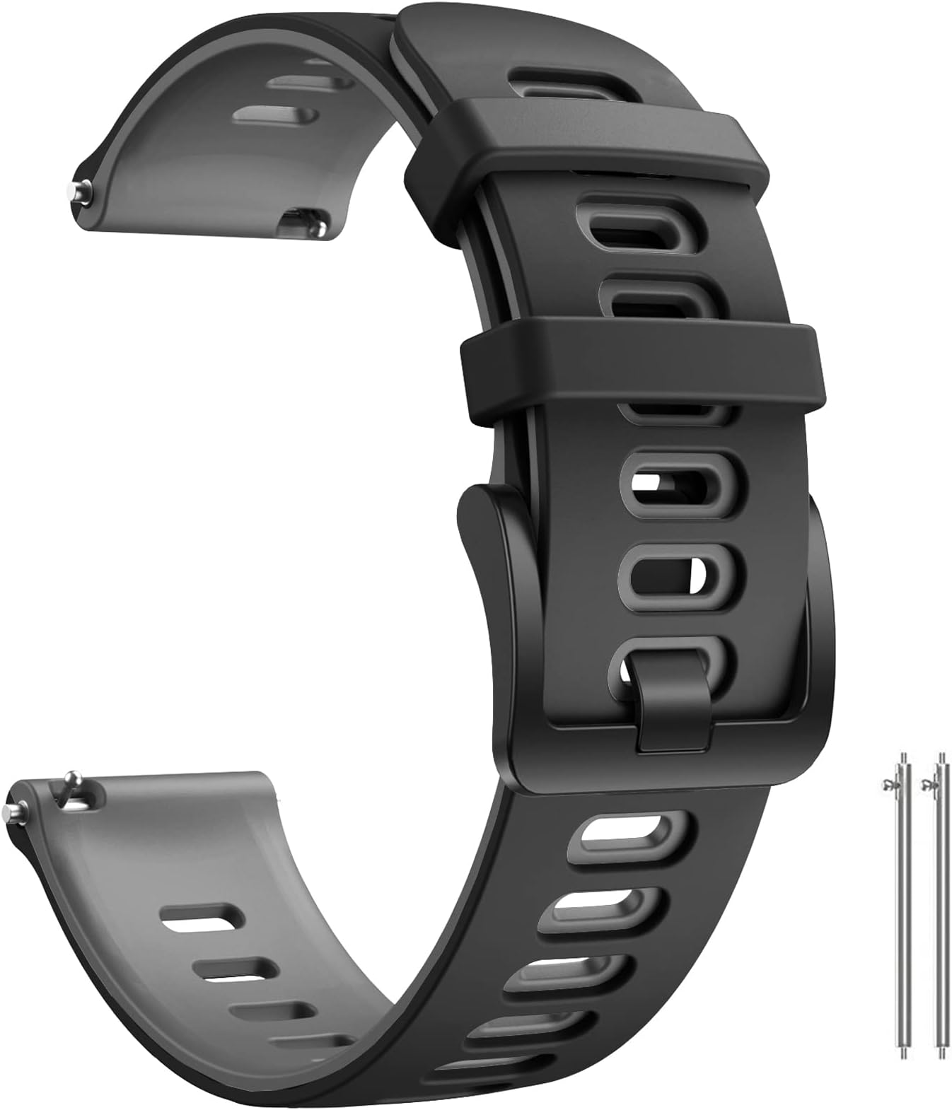 Cinturino In Tessuto Militare 22 Mm Per Garmin Vivoactive 4 / Venu 2 / Forerunner 255 - Traspirante, Nero - 3