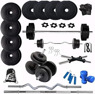 Bodyfit (12kg-100Kg) Weight Plates Home Gym Dumbell Set,Gym Bag,Fitness Exercise Gym Set Dumbbell kit. (100Kg Weight Plates)-picture-11