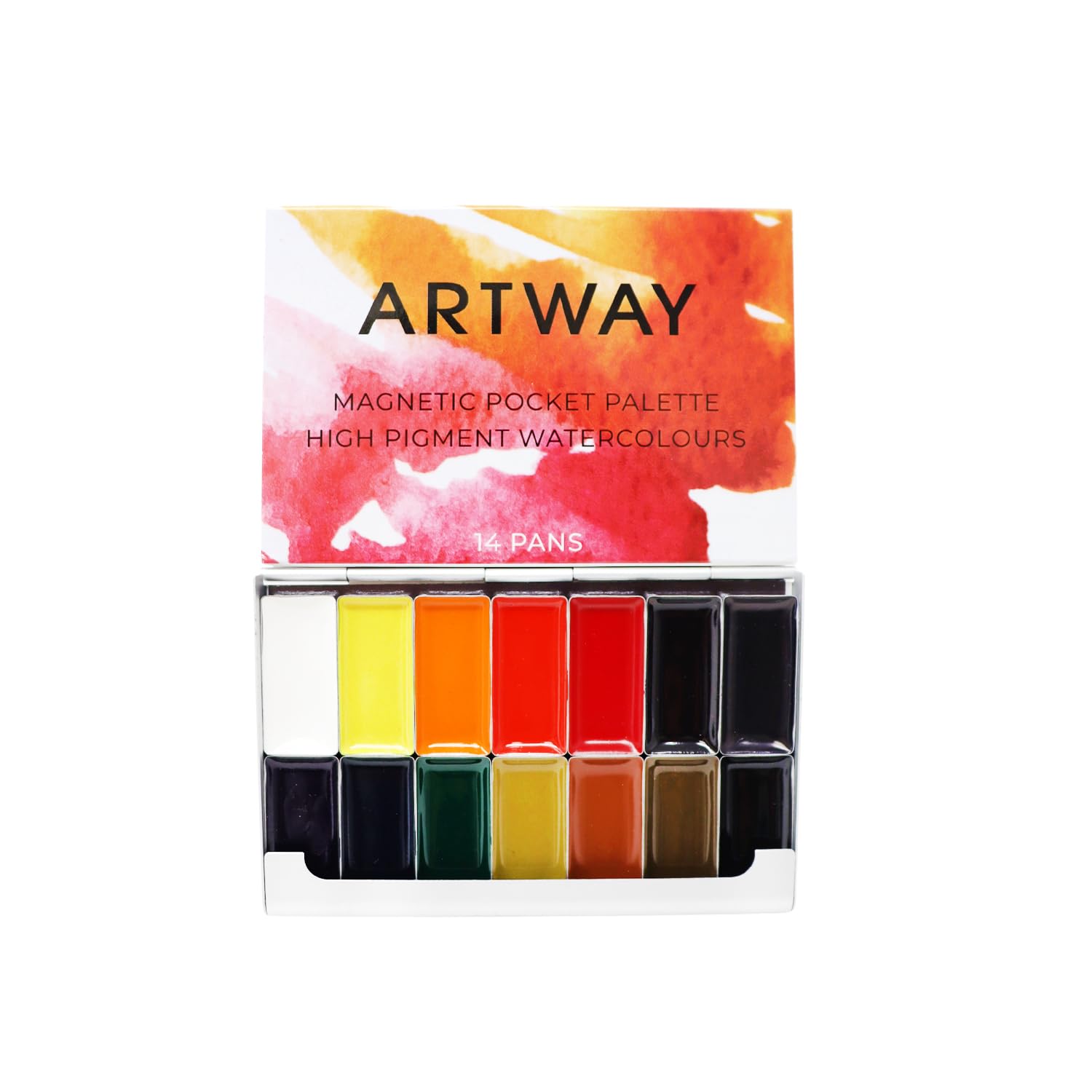Artway Pocket Palette Ensemble de Peintures Aquarelle 14 Mini Godets Haute Pigmentation