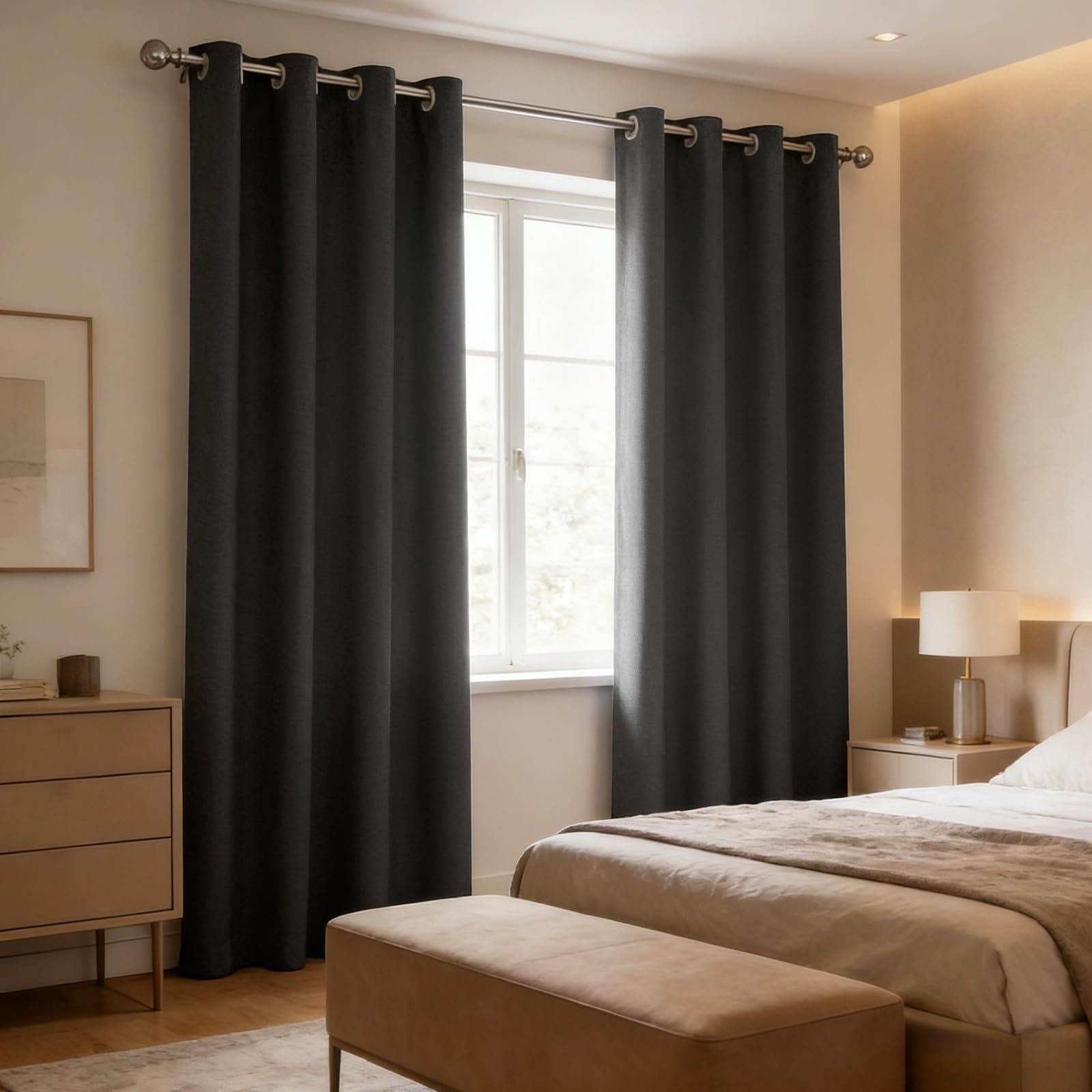 Rideaux anti froid pour bloquer la lumiere et proteger des UV gris