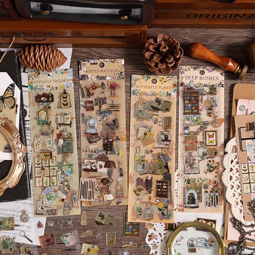 Ptyism 240 pièces/12 feuilles d'autocollants pour scrapbooking, autocollants pour journal intime, scrapbooking, accessoires de journal, etc