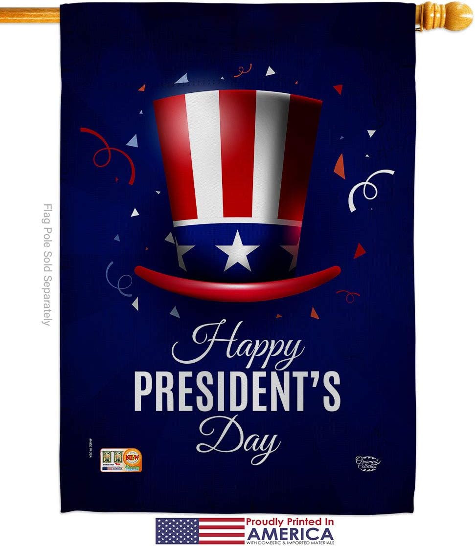 Happy Presidents Day Garden House Flags Set Americana Star and Stripes Patriotism Independence Memorial United State American Small Decorative Gift Yard Banner Made In USA 28 X 40
