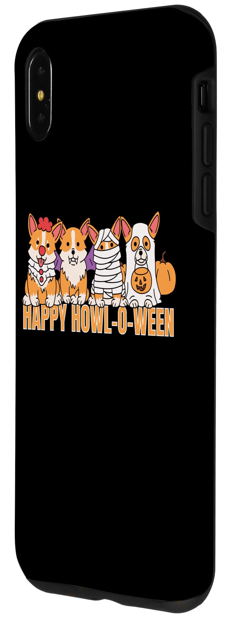 iPhone XS Max Happy Howl-o-ween Cute Corgi Dogs Halloween Costume Case - Image 2