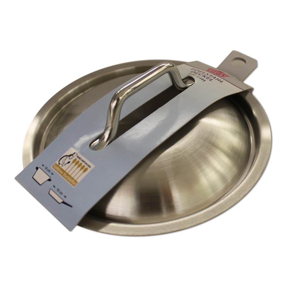 GSW Stahlwaren GmbH Stainless Steel Lid, Silver, 16 cm