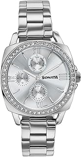 Sonata Festive 2.0 Quartz Analog with Silver Dial Silver Sheet Metal Strap Watch for Women - 87105SM01
