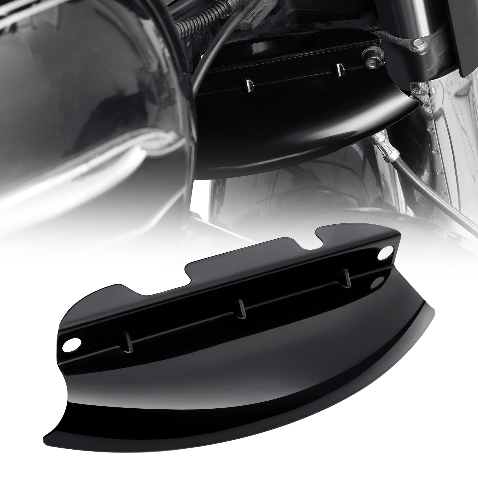 PBYMT Deflettore d'aria inferiore triplo albero compatibile con Harley Davidson Touring Street Glide Road Glide Electra Glide Road King FLH/T FLHX 2014-2023, nero lucido brillante