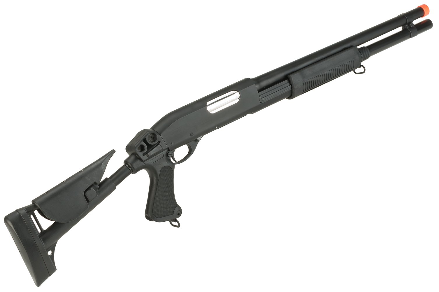 Evike Airsoft - CYMA Standard Metal M8.70 3-Round Bu.RST Multi-S.hot Sh.ell Loading Airsoft Sh.otgu.n (Model: Retractable St.ock Full Metal) - (PID: 60168)