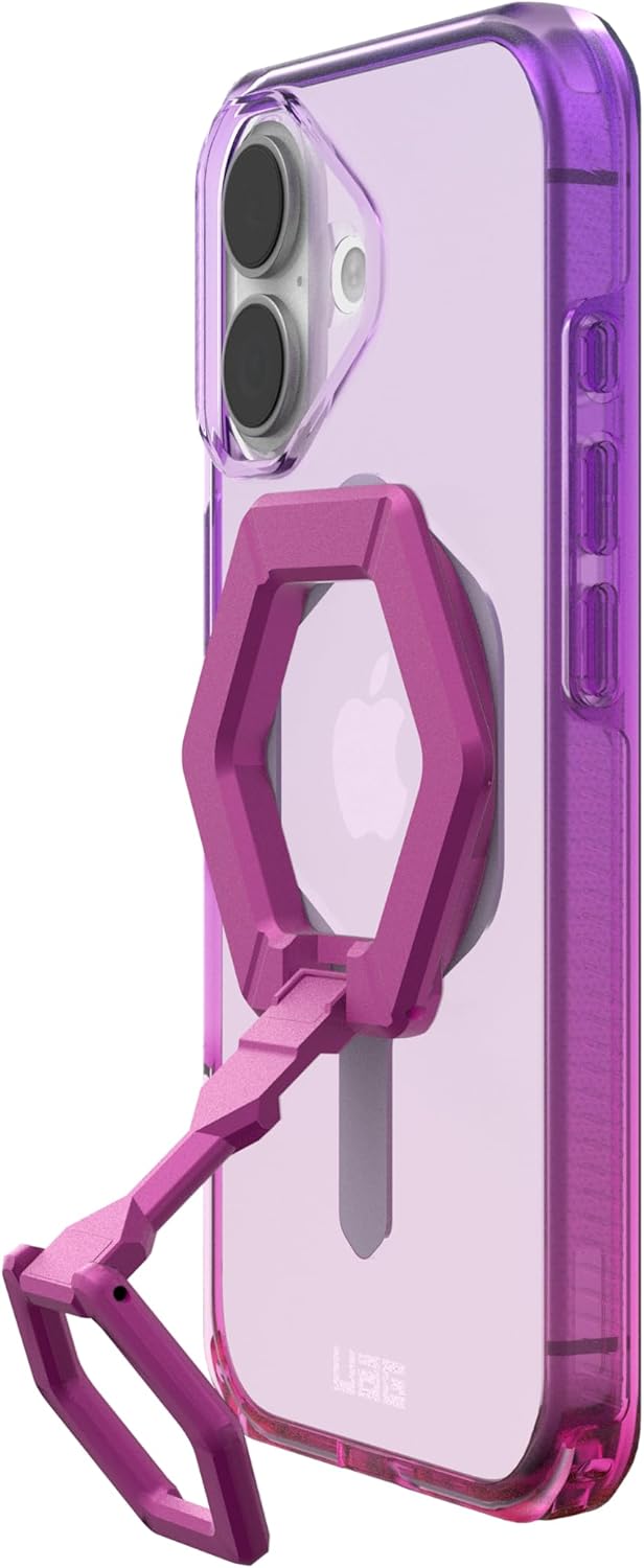 URBAN ARMOR GEAR UAG Designed for iPhone 17 Case 6.3" Plyo Compatible with MagSafe Anti-Yellowing Transparent Protective Cover Bundle with Magnetic Ring Stand (Purple Pink Ombré + Orchid Pink)