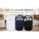 AQQA 9 Pcs Mesh Popup Laundry Hamper Set, Black/White/Blue, Durable Handles, Foldable, Sturdy Mesh Construction, Ideal for Kids, Teens, Adults, College Dorm, Camping, Hotel, Travel - Image 5