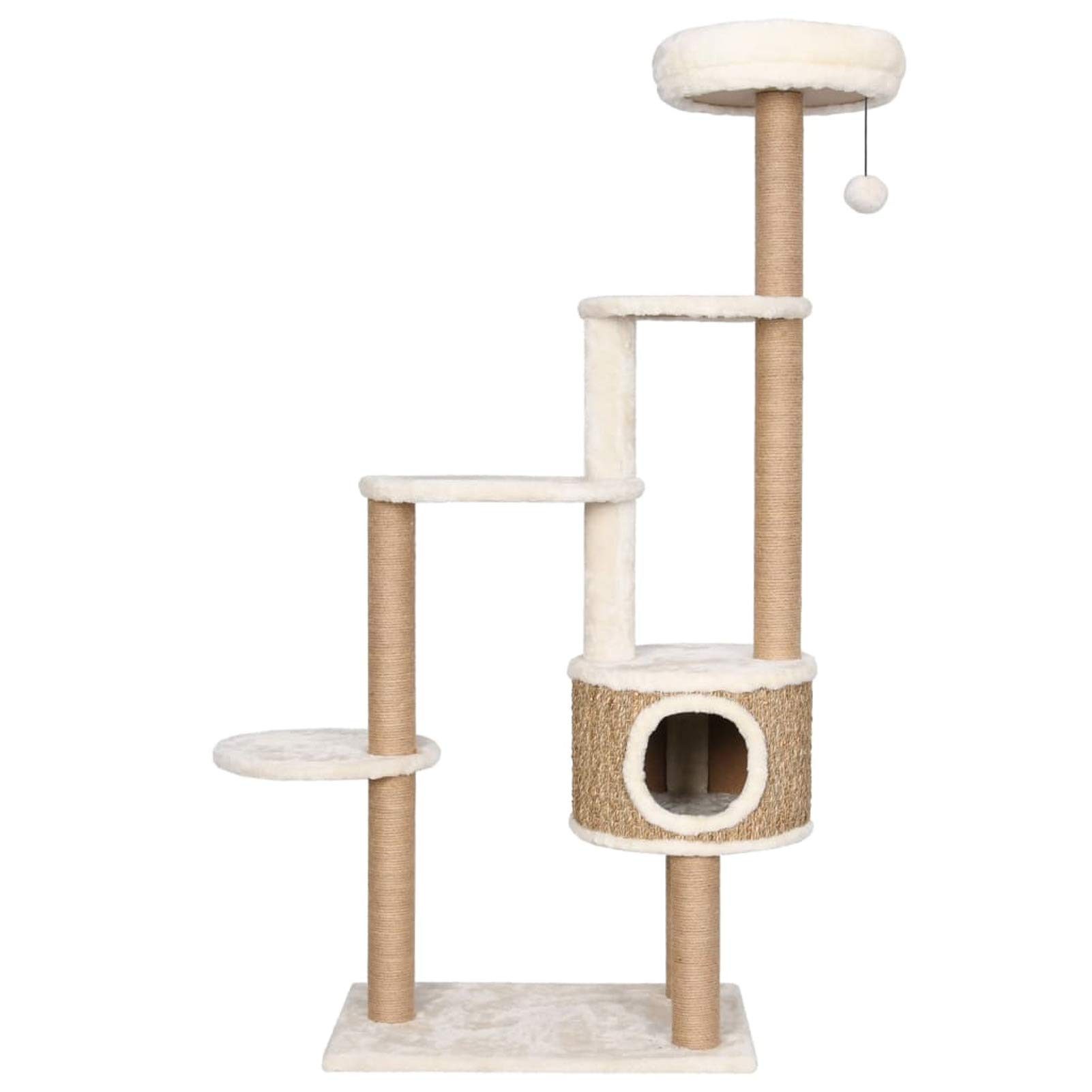 Albero per Gatti con Cuscino Lusso e Tiragraffi 148cm in Giunco,Albero per Gatti,Alberi Tiragraffi per Gatti-170978