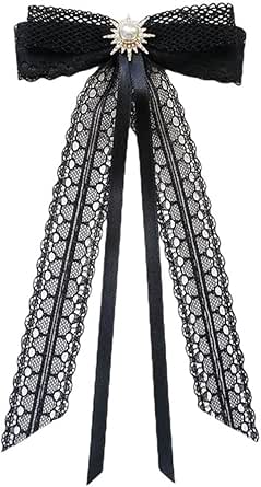 JKQBUX Lace Bow Te Brooches For Grl Women Fashon Jabot Collar Brooch