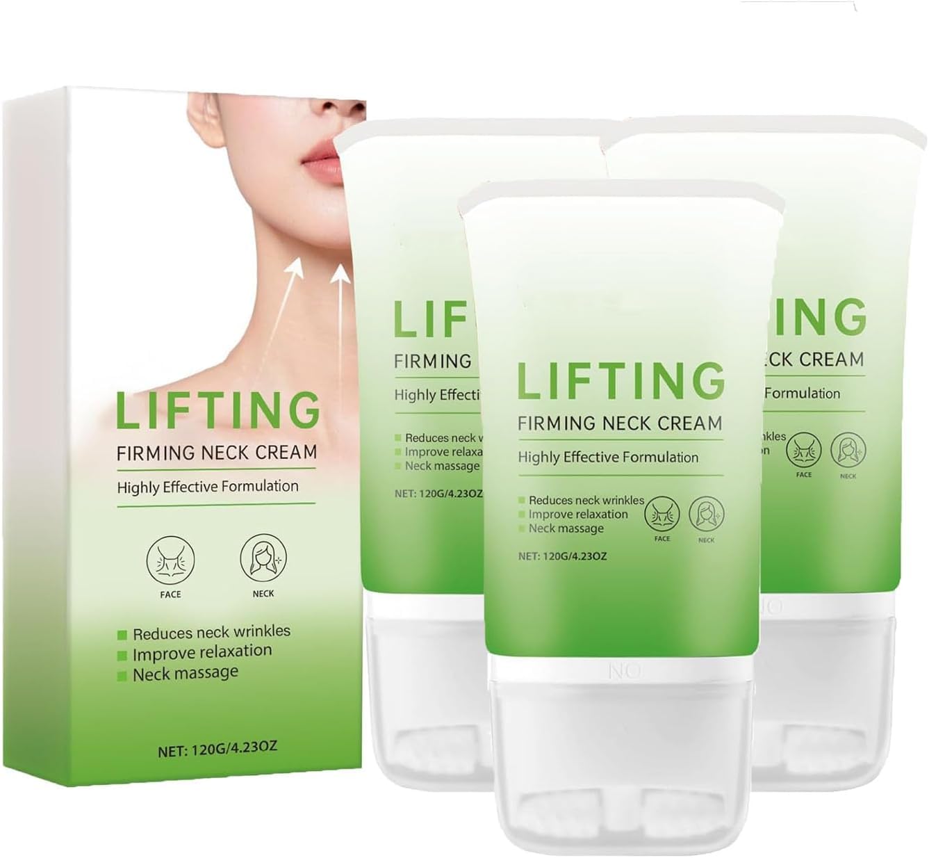 Crema Reafirmante y con Efecto Lifting para el Cuello, Crema Reafirmante Antienvejecimiento para Mujeres y Hombres, Reduce líneas finas y papada, Mejora la elasticidad e hidrata, Cuidado antiarrugas