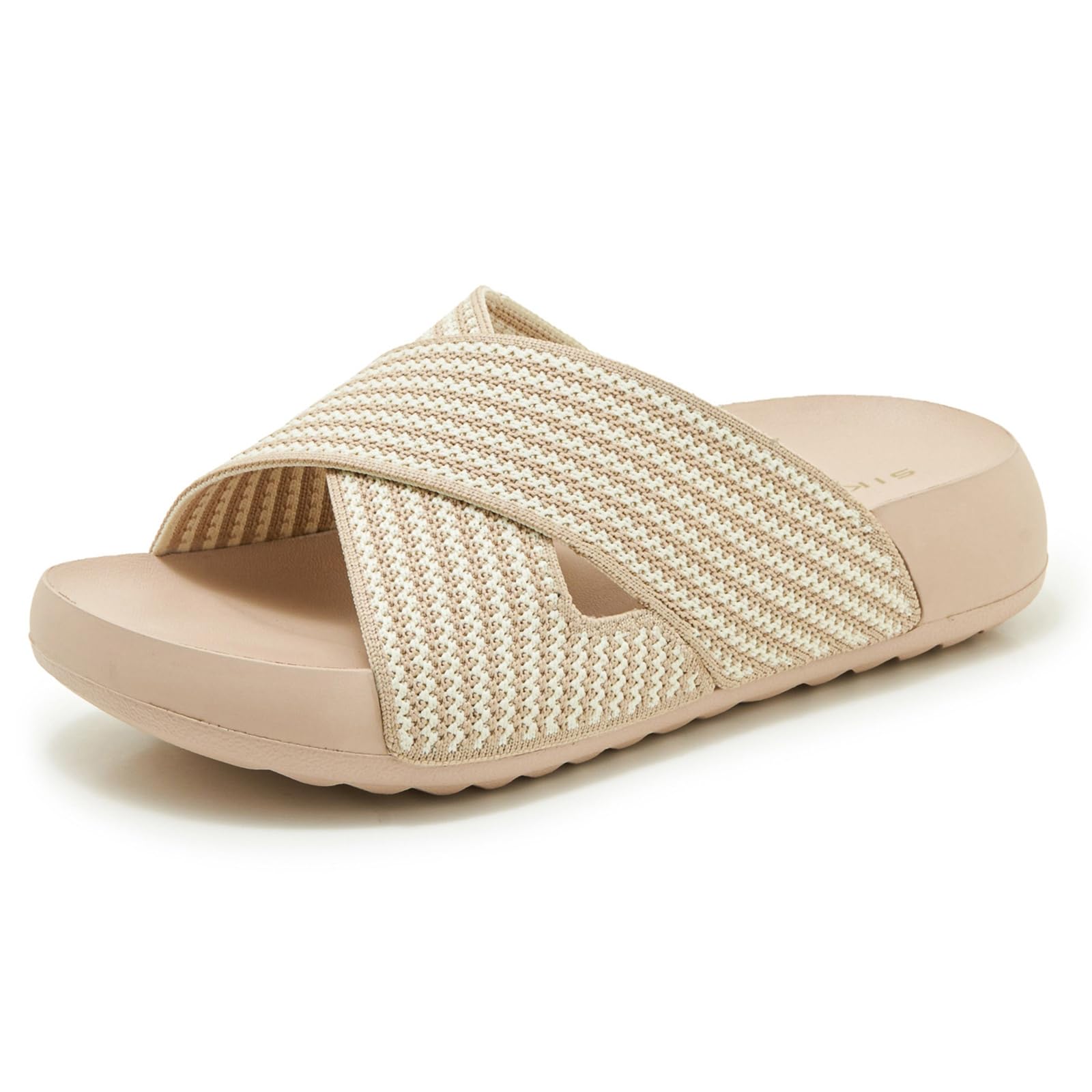 Slide Unisex Sandali di Scivolamento della Piattaforma Cinghia Incrociata Tessuta, Pantofole Casual Anti-scivolante A Puntsandali Dellacasual Spesse per -black-37