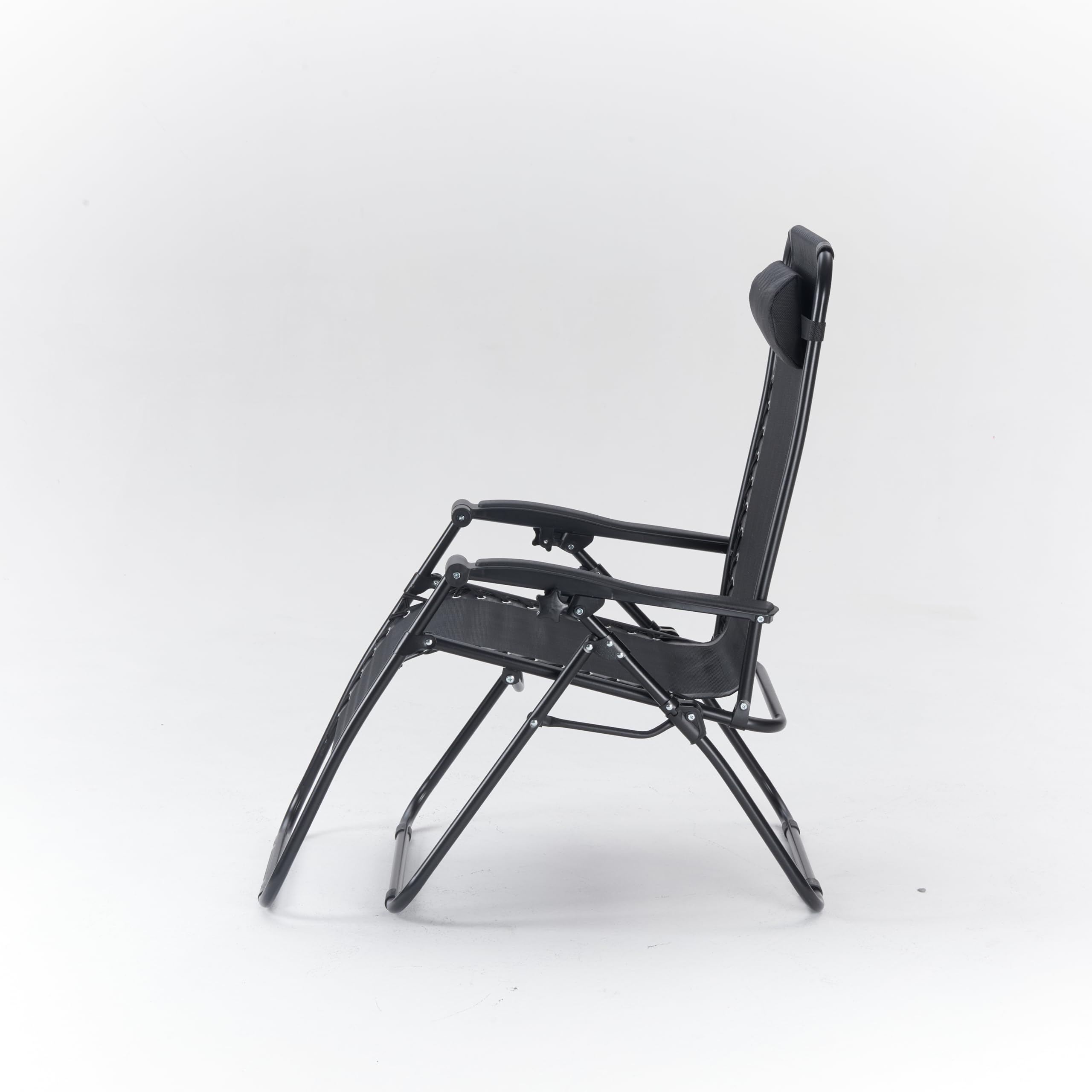 Divano Roma Furniture Set of 2 Outdoor Adjustable Zero Gravity Lounge Chair  Table, Folding Patio Recliner with Headrest, Side Tray, Black : Amazon.sg:  Home