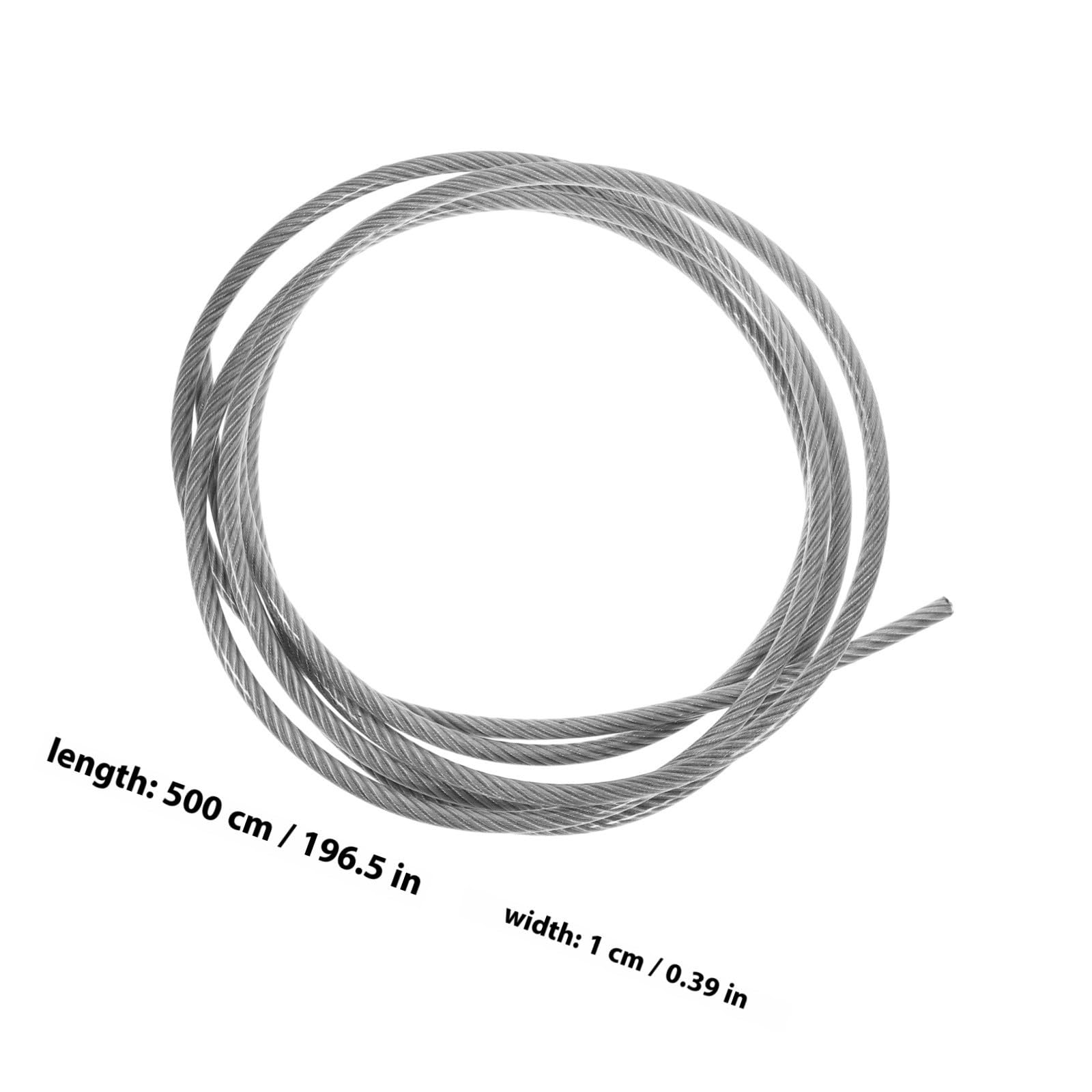 Cable de Acero Revestido 3/8 Pulgadas, Acero Inoxidable 304, Plata