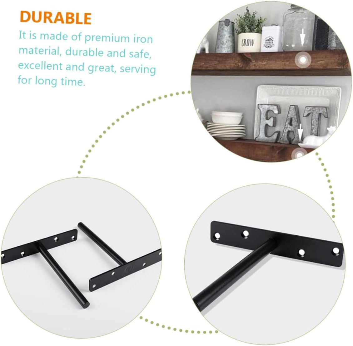 6sets Hidden Shelf Brackets Wall Fixed Bracket Floating Shelf Hardware