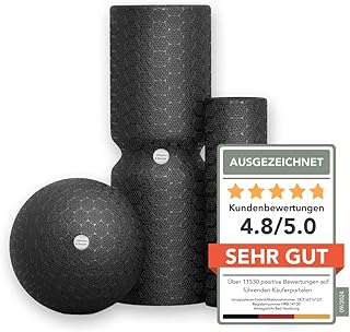 Liebscher & Bracht Original Faszien-Set: Faszienrolle und Faszienball (je 2 Stück) Faszienrollenset, Massageball & Rollen Made in Germany, Übungs-App
