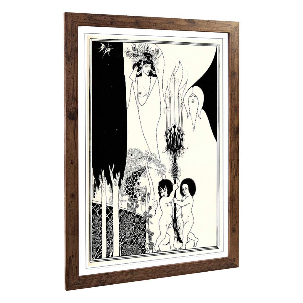 Big Box Art Framed Print of Aubrey Beardsley The Eyes of Herod Design | Wall Art Picture | Home Decor for Kitchen, Living Room, Bedroom, Hallway, Walnut, A2 / 24.5x18 Inch / 62x45cm