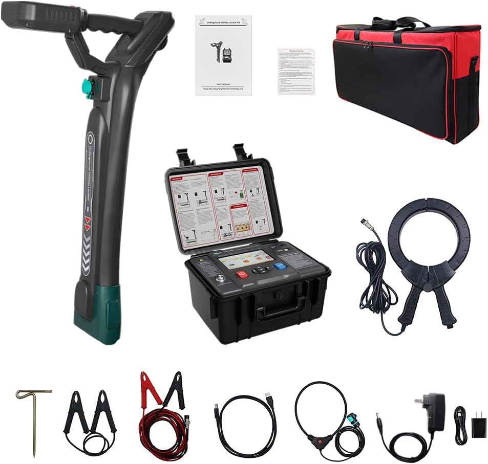 Utility Underground Locator | Professional Cable & Pipeline Detector with 0-20m Depth Measurement, 15 Frequencies, Anti-Interference for Metal Pipes & Cables