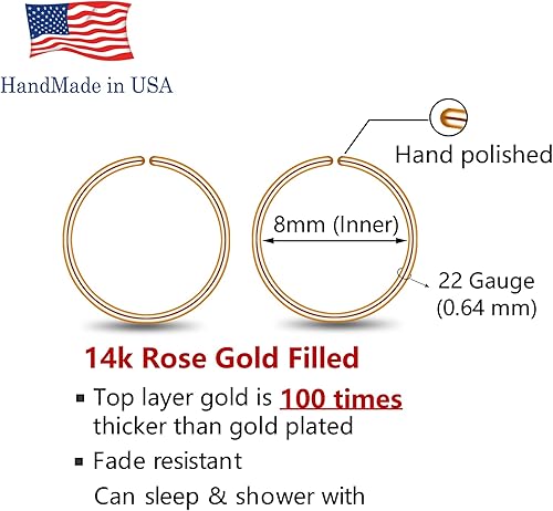 Miniatura 141 de Small Gold or Sterling Silver Huggie Hoop Earrings for Women Cartilage Nose Helix Tragus