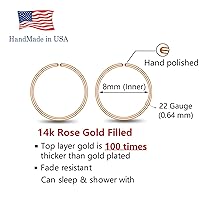 Vista 3 de 14k Rose Gold Filled Mini Huggie Hoop Earrings for Women Girls