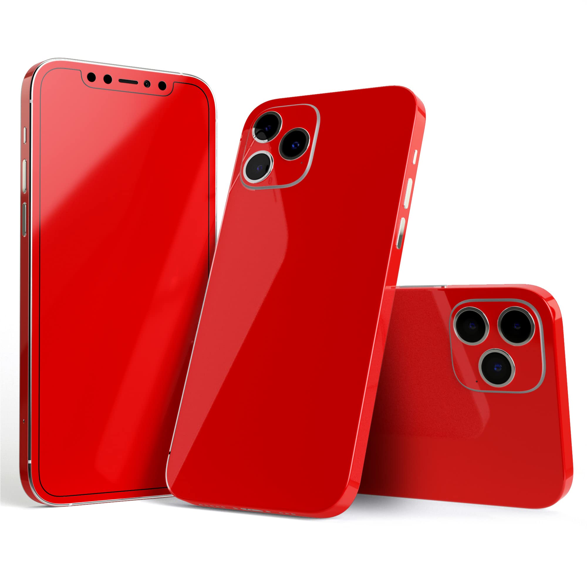 Design Skinz - Compatible with Apple iPhone 11 - Protective Vinyl Decal Wrap Skin Cover (Screen Trim & Back Glass Skin) - Solid Red
